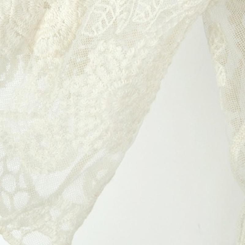 Kimono Sheer Floral - 여성 여름 레이스 오픈 프론트 기모노
