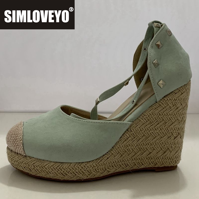 Wedge Espadrille Women - SIMLOVEYO espadrilles 여성 웨지 샌들 하이힐