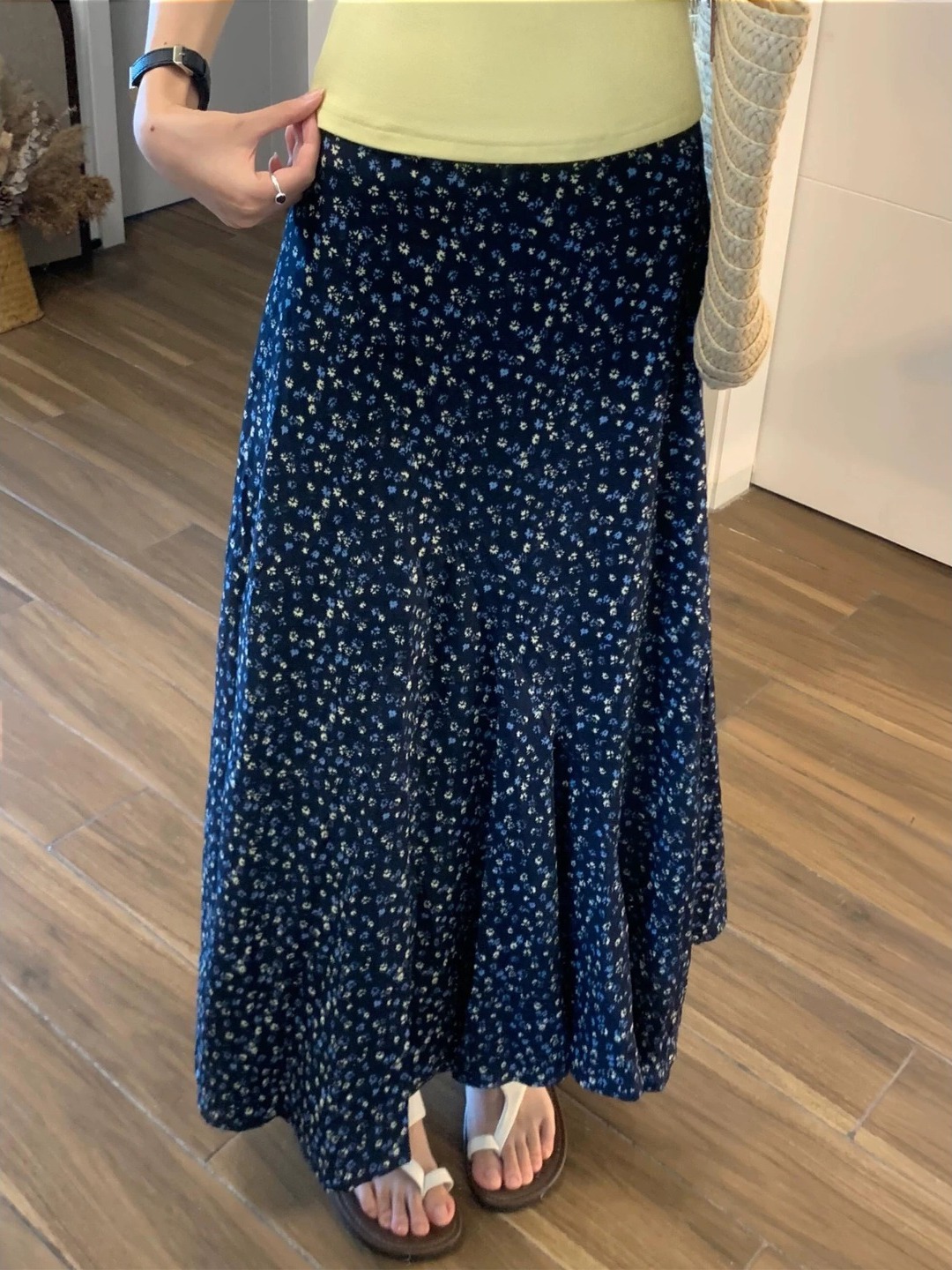 플러스 사이즈 꽃무늬 프린트 A라인 미디 스커트 하이  - Midi Skirt Floral 리뷰 및 가격