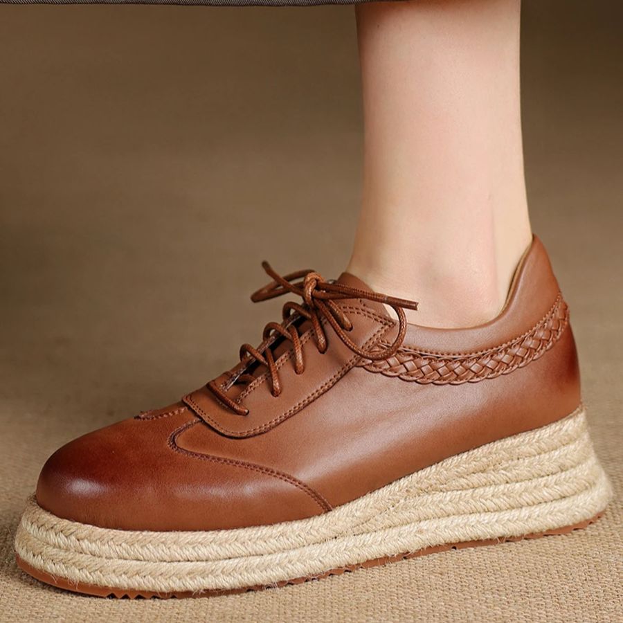 EAGSITY 암소 가죽 브라운 옥스포드 신발 스타일  - Wedge Espadrille Women 리뷰 및 가격