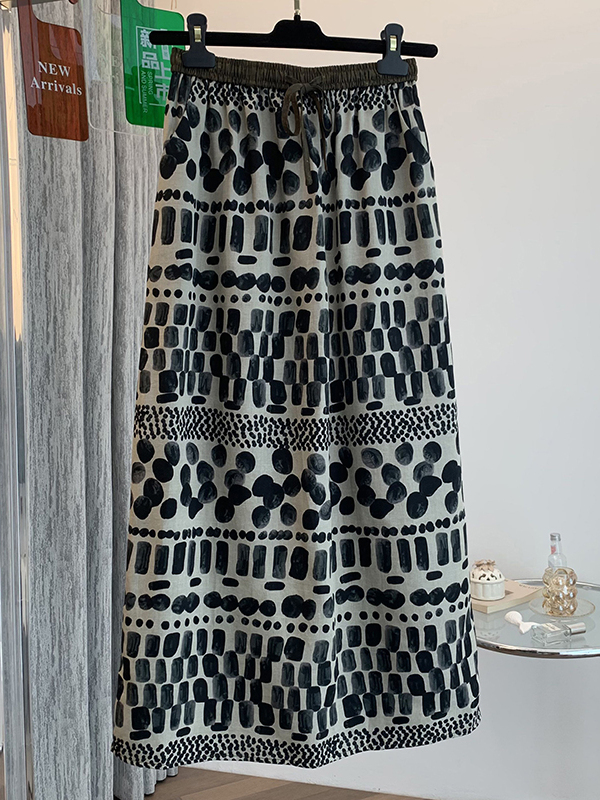 레트로 플로럴 프린트 루즈핏 가벼운 여름 미디 스커트  - Midi Skirt Floral 리뷰 및 가격