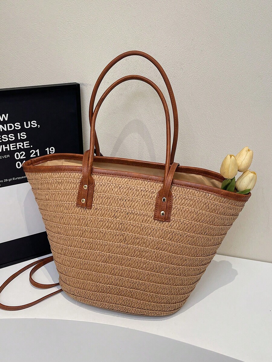 패션 대용량 우븐 토트백, 새로운 비치 바캉스 숄더 언 - Tote Bag Beach 리뷰 및 가격