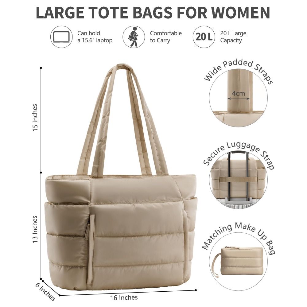 대용량 여성용 푸퍼 토트백, 동전 지갑 포함 다용도 포 - Tote Bag Beach 리뷰 및 가격
